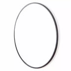 Specchio rotondo da parete nero, singolo