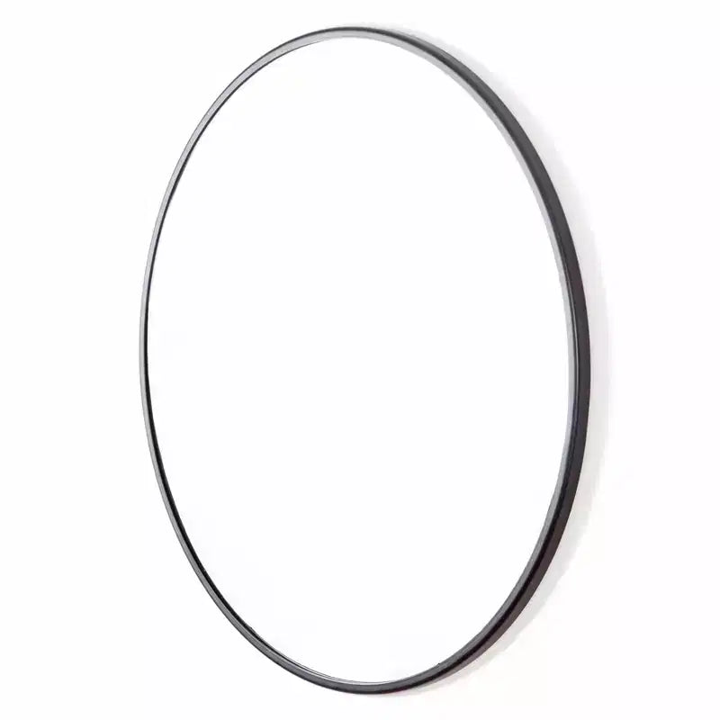 Specchio rotondo da parete nero, singolo