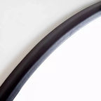 Specchio rotondo da parete nero, singolo