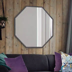 Specchio da parete rettangolare in grafite, singolo, 152x76 cm