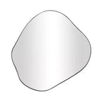 CosmoLiving by Cosmopolitan 28"x31" Metal Abstract Wavy Wall Mirror Black: Oval, No Assembly, Indoor Use, Wall Mount