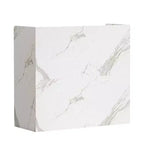 Scrivania reception a L per una persona in nero/bianco marmo/bianco solido