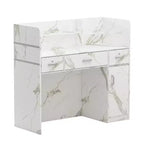 Scrivania reception a L per una persona in nero/bianco marmo/bianco solido