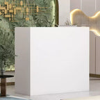 Scrivania reception a L per una persona in nero/bianco marmo/bianco solido