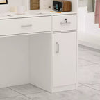 Scrivania reception a L per una persona in nero/bianco marmo/bianco solido