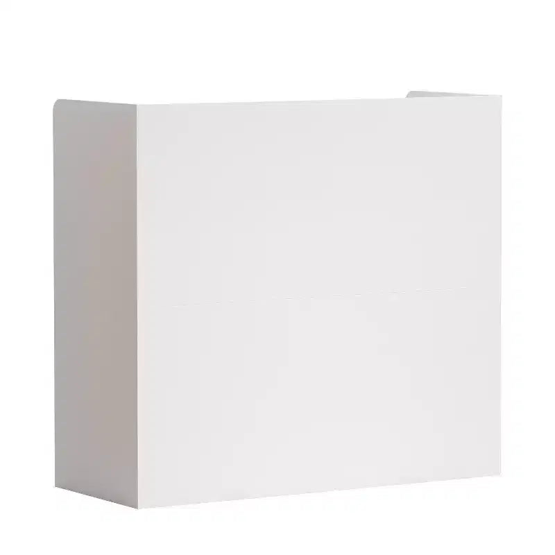 Scrivania reception a L per una persona in nero/bianco marmo/bianco solido