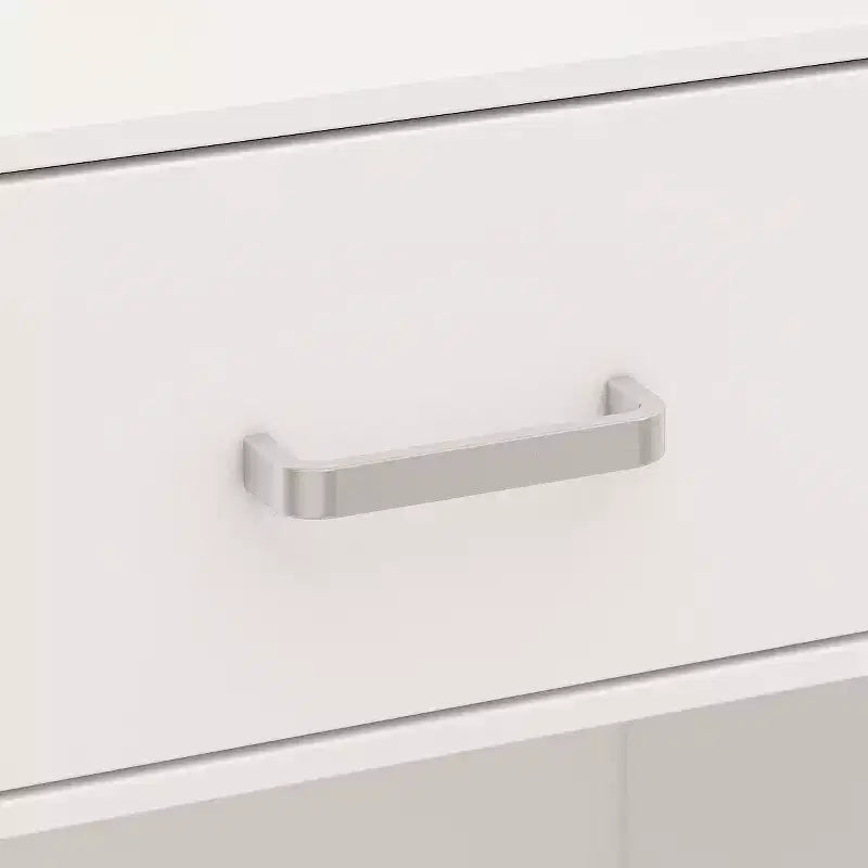 Scrivania reception a L per una persona in nero/bianco marmo/bianco solido