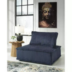 Poltrona modulare bassa accentata senza braccioli blu navy, 1 posto