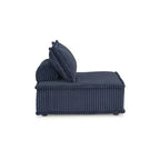 Poltrona modulare bassa accentata senza braccioli blu navy, 1 posto