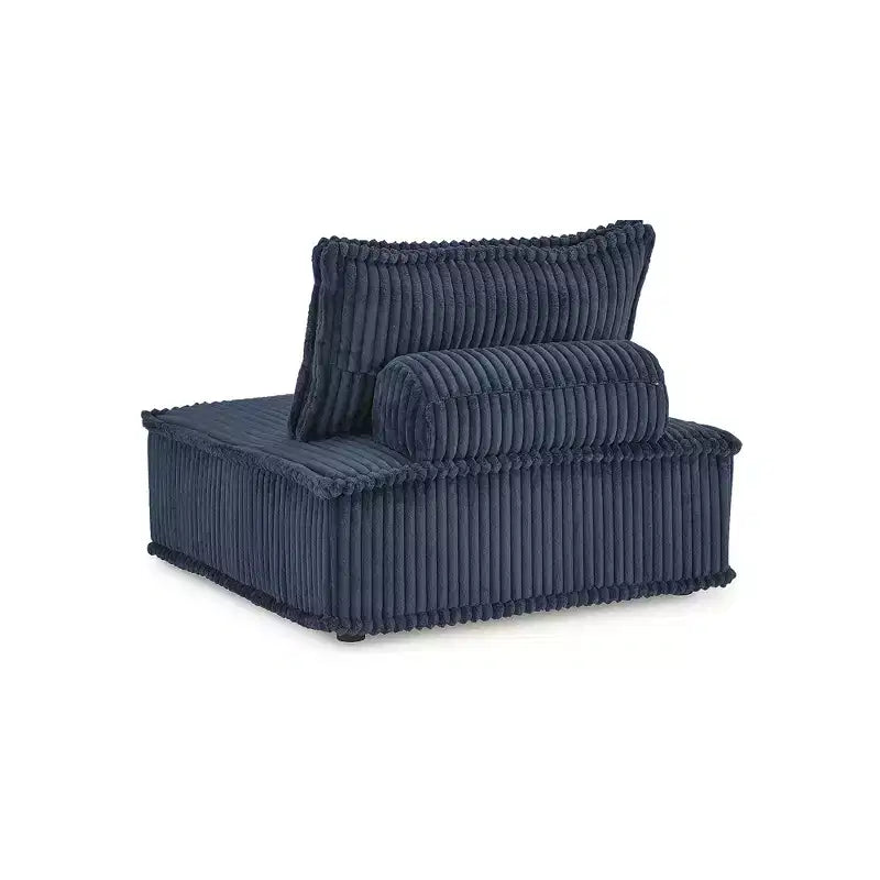 Poltrona modulare bassa accentata senza braccioli blu navy, 1 posto