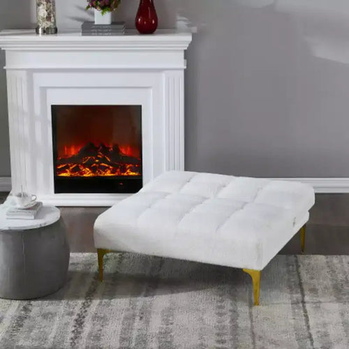 Poltrona Futon Convertible in Tessuto Teddy Beige, Singola