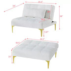 Poltrona Futon Convertible in Tessuto Teddy Beige, Singola