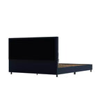 Letto queen size imbottito grigio con piattaforma e porta di ricarica USB, 1-2 persone