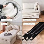 Pouf modulare quadrato – Seduta singola, Rivestimento lavabile