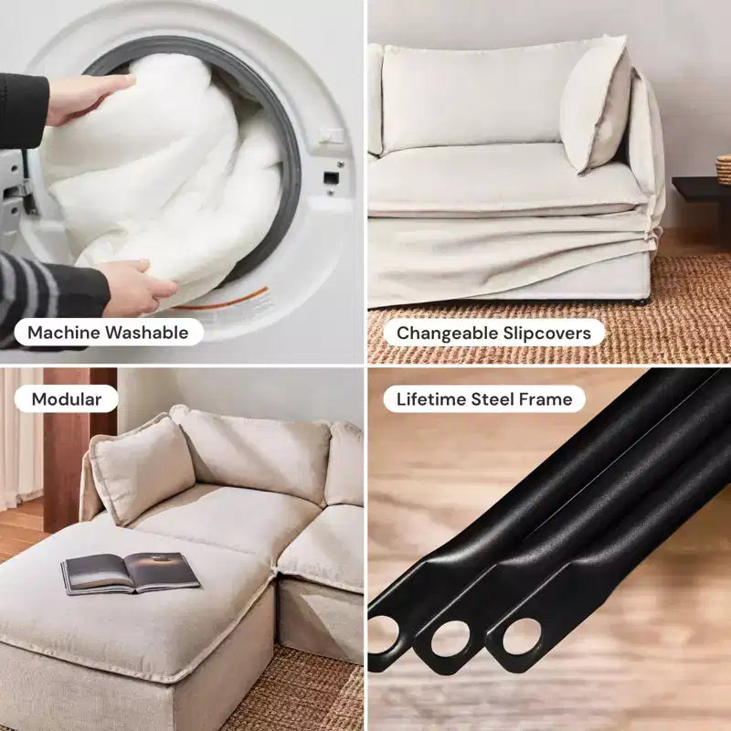 Pouf modulare quadrato – Seduta singola, Rivestimento lavabile