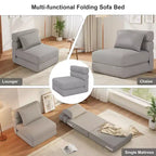 Divano letto pieghevole convertibile grigio scuro/grigio chiaro con cuscino, 1 posto