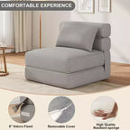 Divano letto pieghevole convertibile grigio scuro/grigio chiaro con cuscino, 1 posto