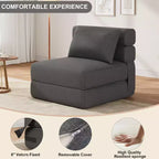 Divano letto pieghevole convertibile grigio scuro/grigio chiaro con cuscino, 1 posto