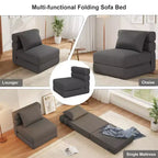 Divano letto pieghevole convertibile grigio scuro/grigio chiaro con cuscino, 1 posto