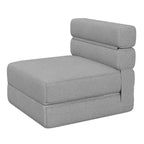 Divano letto pieghevole convertibile grigio scuro/grigio chiaro con cuscino, 1 posto