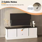 Mobile TV con vano contenitore, Grigio scuro / Bianco+Nero / Bianco+Caffè, 2 ante, adatto per TV fino a 65"