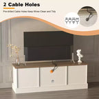 Mobile TV con vano contenitore, Grigio scuro / Bianco+Nero / Bianco+Caffè, 2 ante, adatto per TV fino a 65"