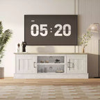 Mobile TV con vano contenitore, Grigio scuro / Bianco+Nero / Bianco+Caffè, 2 ante, adatto per TV fino a 65"