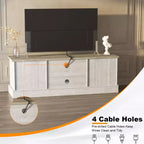 Mobile TV con vano contenitore, Grigio scuro / Bianco+Nero / Bianco+Caffè, 2 ante, adatto per TV fino a 65"