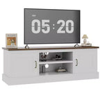 Mobile TV con vano contenitore, Grigio scuro / Bianco+Nero / Bianco+Caffè, 2 ante, adatto per TV fino a 65"