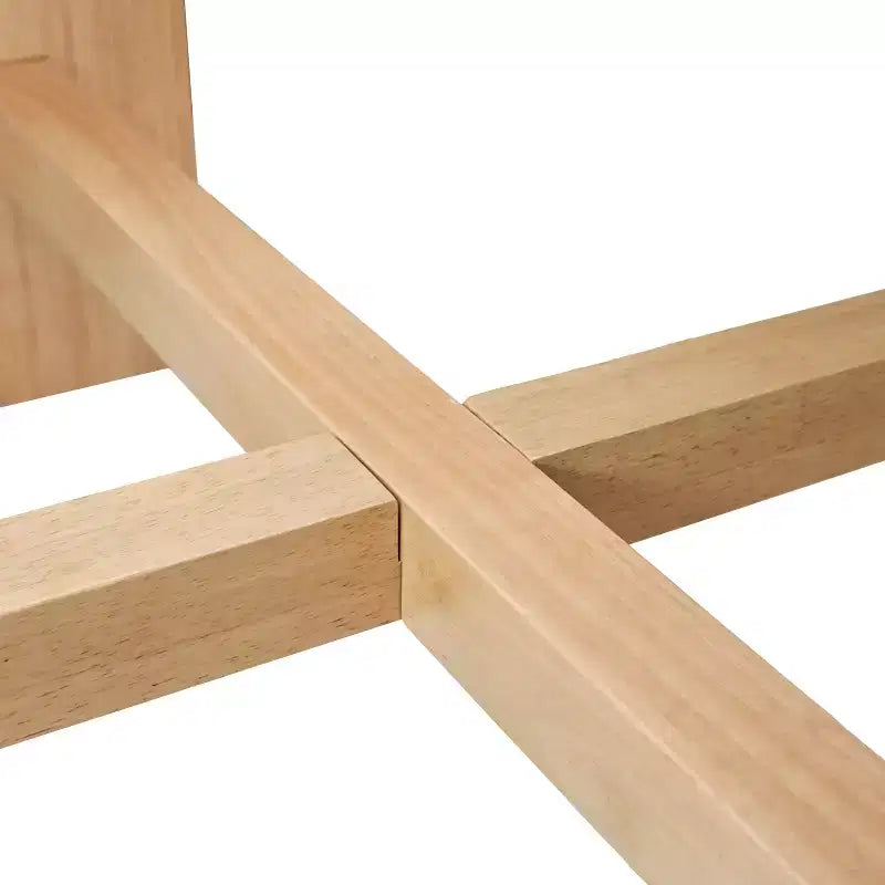 Set da pranzo da 5 pezzi in legno naturale stile rustico, 4 posti