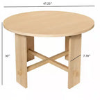 Set da pranzo da 5 pezzi in legno naturale stile rustico, 4 posti