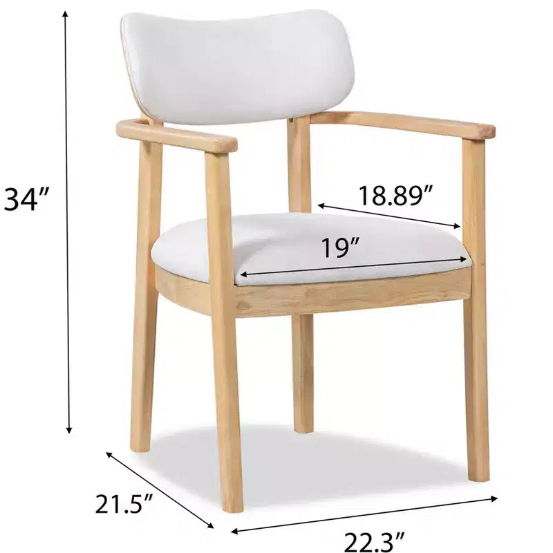 Set da pranzo da 5 pezzi in legno naturale stile rustico, 4 posti