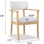 Set da pranzo da 5 pezzi in legno naturale stile rustico, 4 posti