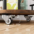 Carrello da bar nero/oro con portabottiglie e porta bicchieri, 4 ripiani