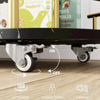Carrello da bar nero/oro con portabottiglie e porta bicchieri, 4 ripiani