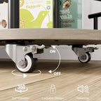 Carrello da bar nero/oro con portabottiglie e porta bicchieri, 4 ripiani