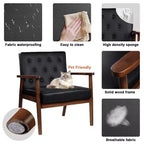 Comodino Boho in Rattan Nero/Marrone con Ricarica Wireless, Set da 2