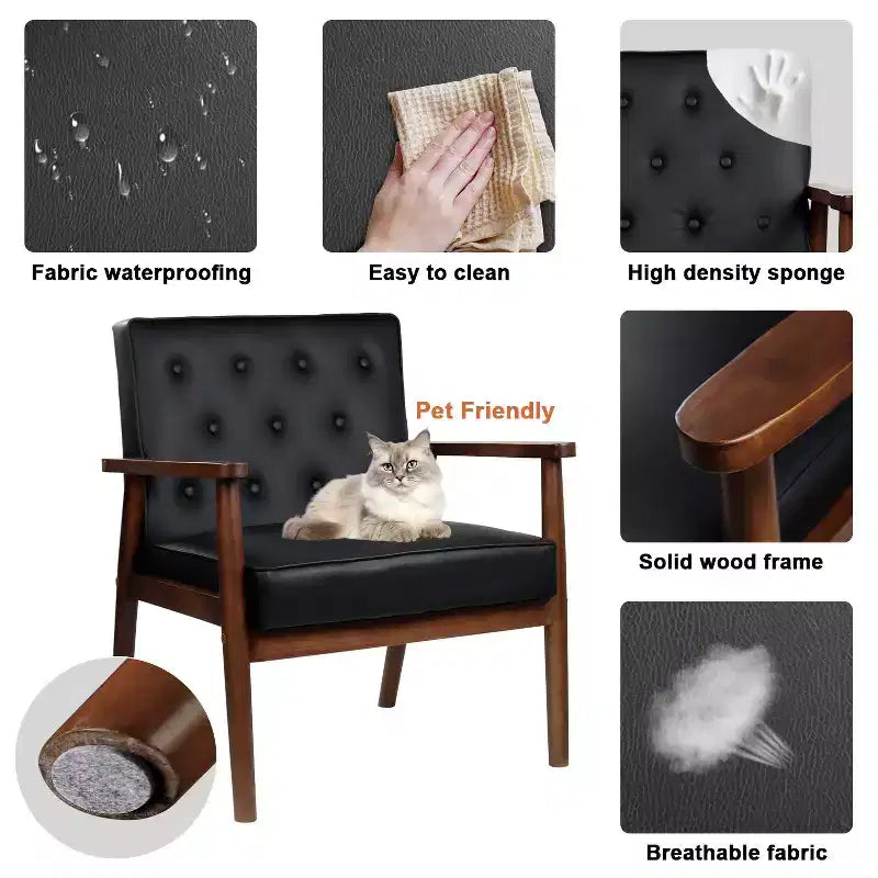 Comodino Boho in Rattan Nero/Marrone con Ricarica Wireless, Set da 2