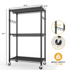Appendiabiti ad angolo a L nero / argento / bianco – Organizer per vestiti in acciaio per due persone