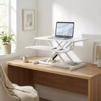FurnitureR Adjustable Height Laptop Desk with Keyboard Tray, MDF Top Sit Stand Workstation for Home Office, Writing, Reading and Study
