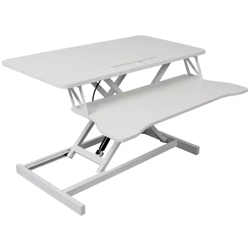 Scrivania regolabile in altezza Sit-Stand nera con vassoio per tastiera, 1 persona
