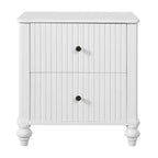 Comodino moderno a 2 cassetti noce/bianco, set da 2