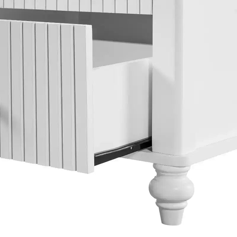 Comodino moderno a 2 cassetti noce/bianco, set da 2