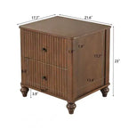 Comodino moderno a 2 cassetti noce/bianco, set da 2