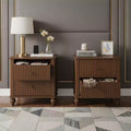 Christopher Knight Home Fabien Modern Wooden 2-Drawers Nightstands (Set of 2)