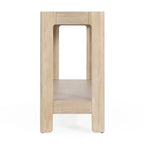 Tavolo Consolle Nero/Naturale con Ripiano Aperto, Uso per 1 Persona, 150 cm