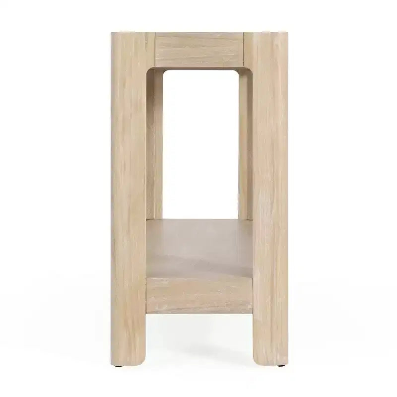 Tavolo Consolle Nero/Naturale con Ripiano Aperto, Uso per 1 Persona, 150 cm