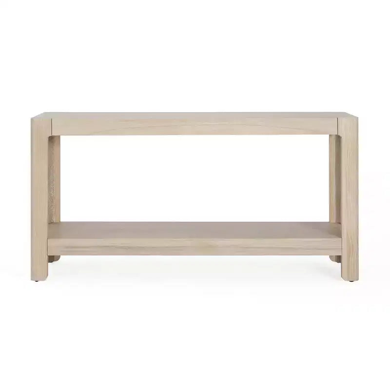 Tavolo Consolle Nero/Naturale con Ripiano Aperto, Uso per 1 Persona, 150 cm