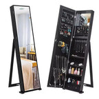 Karl Home Mirror Jewelry Cabinet Armoire, Freestanding Lockable Storage Organizer