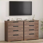Cassettiera a 4 cassetti Grigio/Noce con Maniglie Integrate, Monoutente